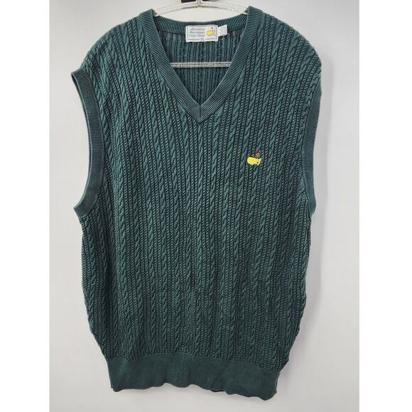 Men's Agusta National Golf Shop Masters 100% Spun Silk Sweater Vest XL Green